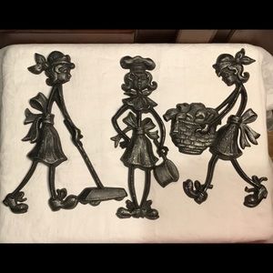 Vintage Maids Cleaning Wall Art Sexton 1971 USA